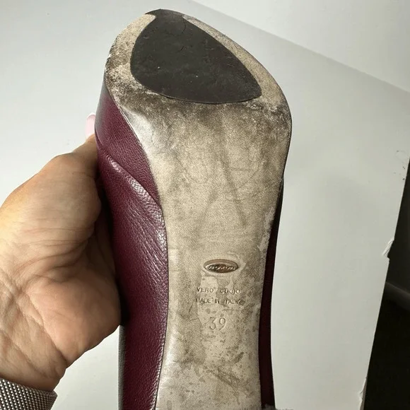 SERGIO ROSSI Oxblood Red Wine Platform Pump Heel patent leather womens 39 US 9 - Picture 5 of 8